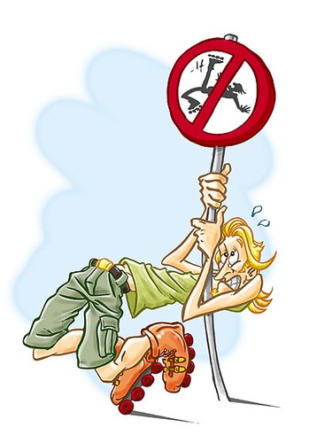 Attention roller dangereux